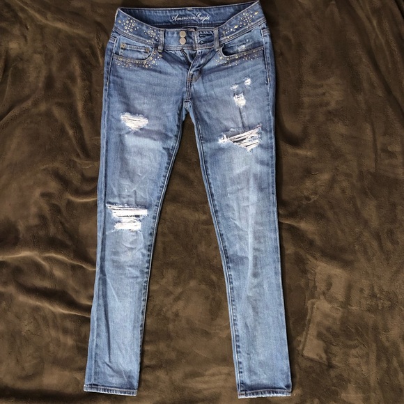 American Eagle Outfitters Distressed Skinny Jeans - Picture 1 of 4